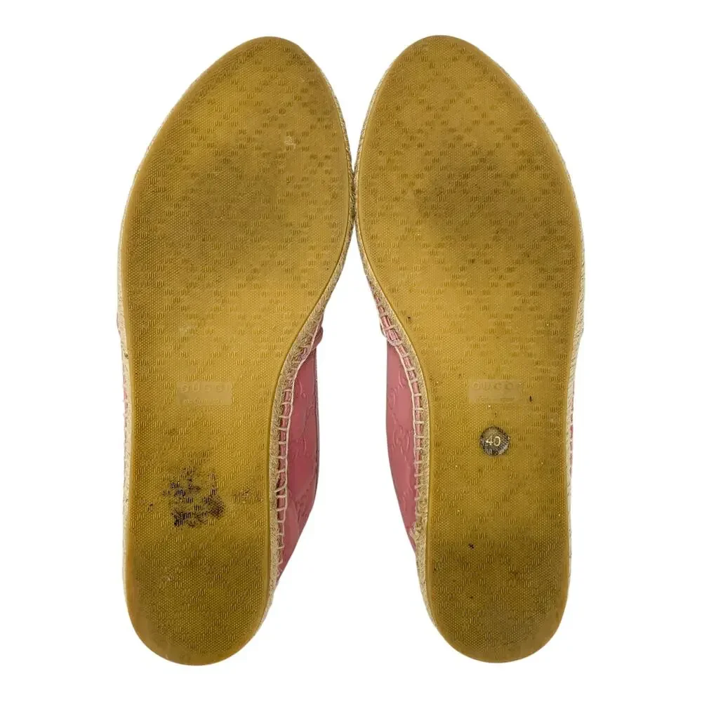 Gucci Guccissima Pink Leather GG Monogram Espadrille Flats EU 40